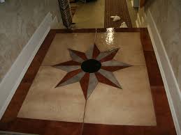 stained concrete floor medalion