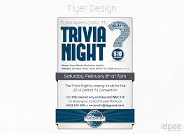 Trivia Night Flyer Design Toastmasters Idgee Designs