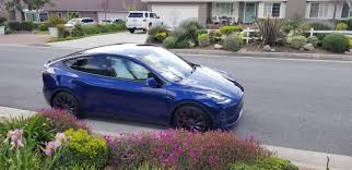 A tesla model y performance prototype with white seats was spotted in a los angeles parking garage over the weekend. Deep Blue Metallic Model Y Picture Thread Tesla Motors Club
