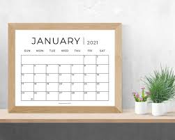 2021 Calendar Printable Minimalist