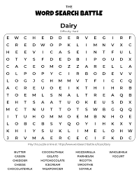 Home/educational, printable fun, word searches/word search printable: Printable Dairy Word Search