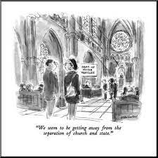 We seem to be getting away from the separation of church and state." - New  Yorker Cartoon' Premium Giclee Print - James Stevenson | AllPosters.com