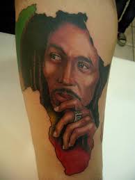 See more ideas about bob marley tattoo, bob marley, marley. African Map And Bob Marley Tattoo On Leg By Patoink