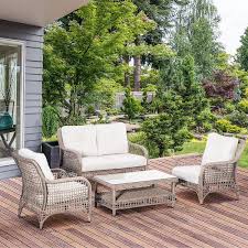 Outsunny 4 Pieces Wicker Patio