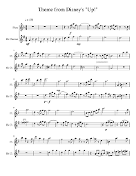 Chords indications, lyrics may be included. Print And Download In Pdf Or Midi Theme From Disney S Up Composer Free Sheet Music For Flute C Clarinet Sheet Music Flute Sheet Music Disney Sheet Music