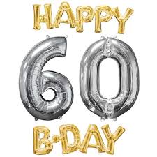 Ich wünsche mir für dich: Happy 60 B Day Xl Ballonset Zum 60 Geburtstag Gold Silber