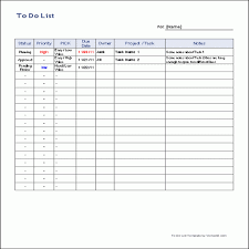 Task List Sample Task List Templates