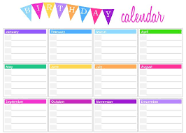 Birthday Calendar Template Birthday Calendar Calendar