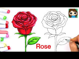 how to draw a rose you
