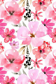 Pink Watercolor Flowers Fabric Fl