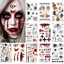 halloween tattoo sticker clown zombie