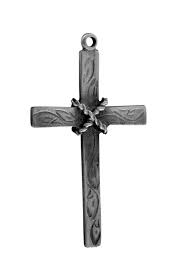 old rugged cross shiny pewter usa