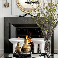Sunburst Mirror Over Fireplace Design Ideas