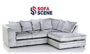 Crushed Velvet Sofa Corner Suite 3 2
