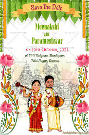 creative tamil caricature wedding card