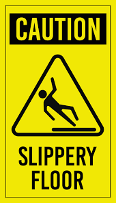 caution slippery floor warning sign