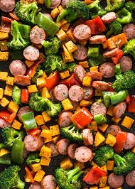 healthy 20 minute sheet pan sausage and