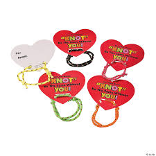 Teacher valentine valentines for boys happy valentines day valentine ideas valentine cards everyone in class will love delivering a valentine to one of these valentine boxes for boys. Knot Bracelets With Valentine S Day Cards Oriental Trading