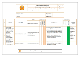 concrete pouring risk essment