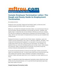 sle employee termination letter