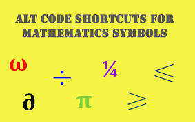 Alt Code Shortcuts For Mathematical