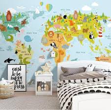 Animal Map Wallpaper World Map Wall