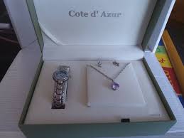 azur watch and amethyst jewellery gift