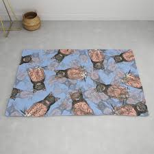 periwinkle pink bat cat rug by notsniw