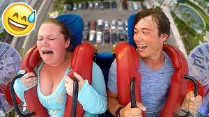 Funny girls slingshot roller coaster ride fails. Boyfriend Girlfriend Funny Slingshot Ride Compilation Youtube