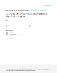 Pdf Measuring Observers Visual Acuity Through Night Vision