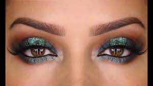 green spotlight prom makeup tutorial