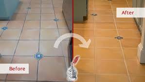 kitchen terracotta floor looks spotless