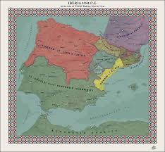 Map Haoe Iberia At The Time Of El Cid 1094 C E