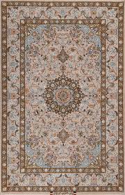 beige persian isfahan entry rug