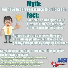 Credit card companies often offer special rates for balance transfers. Myth Vs Fact Carrying Balances On Credit Cards Credit Repair Build Credit Credit Repair Services