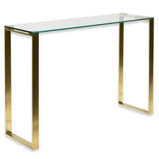 freder glass console table brushed