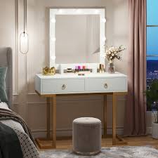 tribesigns vanity table with lighted