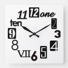 funky numbra square wall clocks