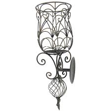 Black Gold Scroll Metal Wall Sconce