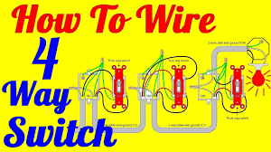 4 way light switch wiring diagrams how to wire a 4 light switching more info : 4 Way Light Switch Wiring Diagram How To Install Youtube