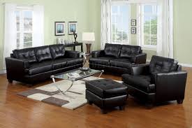 bonded leather living room 15090 black