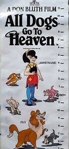 Details About All Dogs Go To Heaven Tower Records Promotional Only Plastic Growth Chart Poster