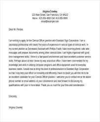 10 Clerical Cover Letter Templates Free Sample Example