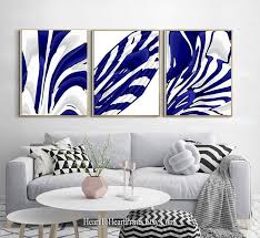 Blue Abstract Painting Navy Blue Wall Art