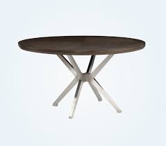 Round Grey Dining Table With Dark Wood
