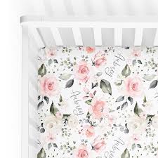 Soft Rose Crib Sheet Rose Nursery