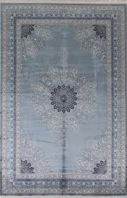 rug source blue gray silk tabriz traditional area rug 6x10