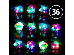 Glow Rings Led Party Favors For Kids Light Up Jelly Rings Glow In The Dark Party Supplies Led Finger Lights And Rave Accessories 36pk Multicolor Newegg Com