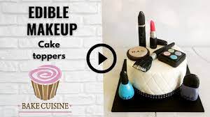 how to make edible makeup cake toppers