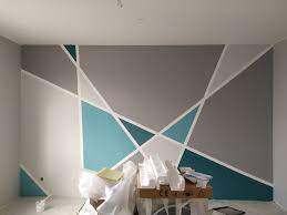 Геометрическая роспись стен в квартире. Треугольники в интерьере